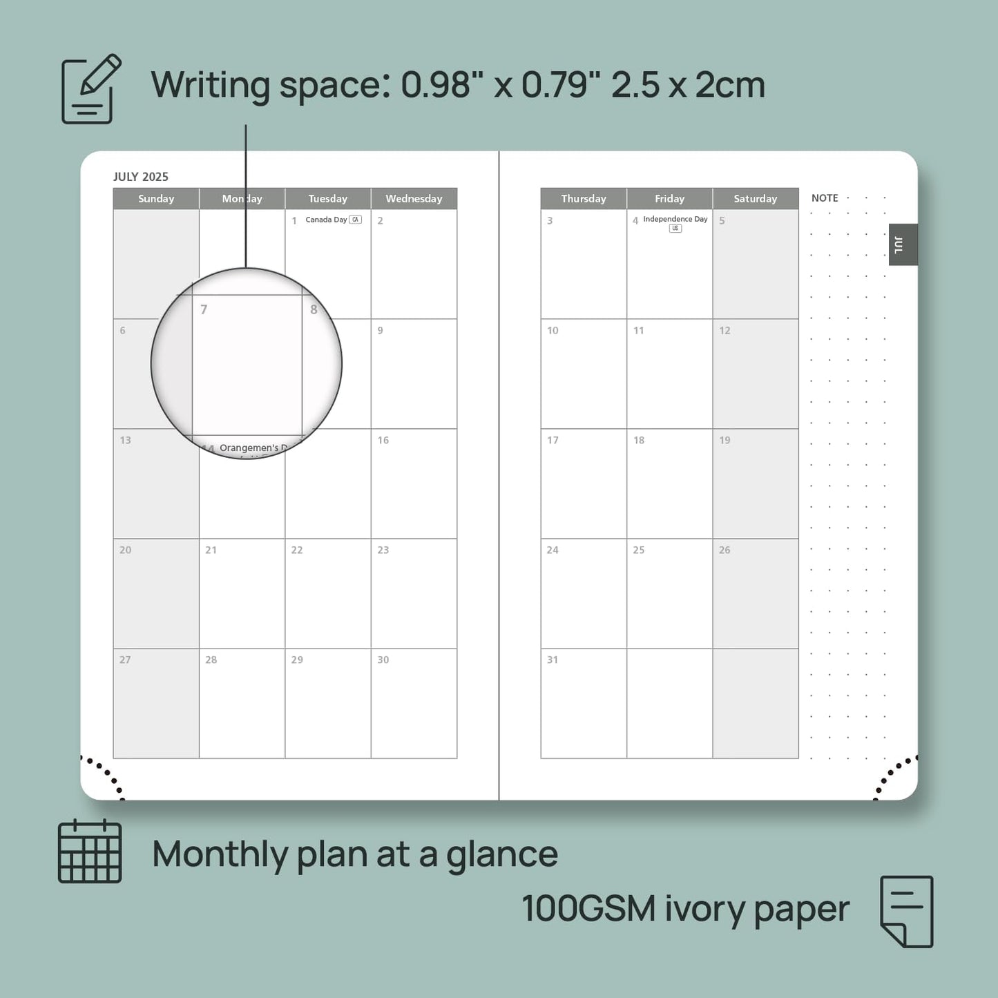 POPRUN Pocket Planner 2025-2026 (Purse Size 4'' x 6.25'') Academic Small Calendar (July 2025 - June 2026) with Hourly Time Slots, 100GSM Thick Papers, Leather Soft Cover - Brown