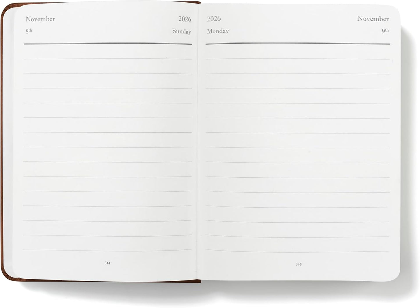Wykeham's Executive 2026 Daily Journal Planner – US Public Holidays & Format – Customization Available (Brown, 6"×4.5")