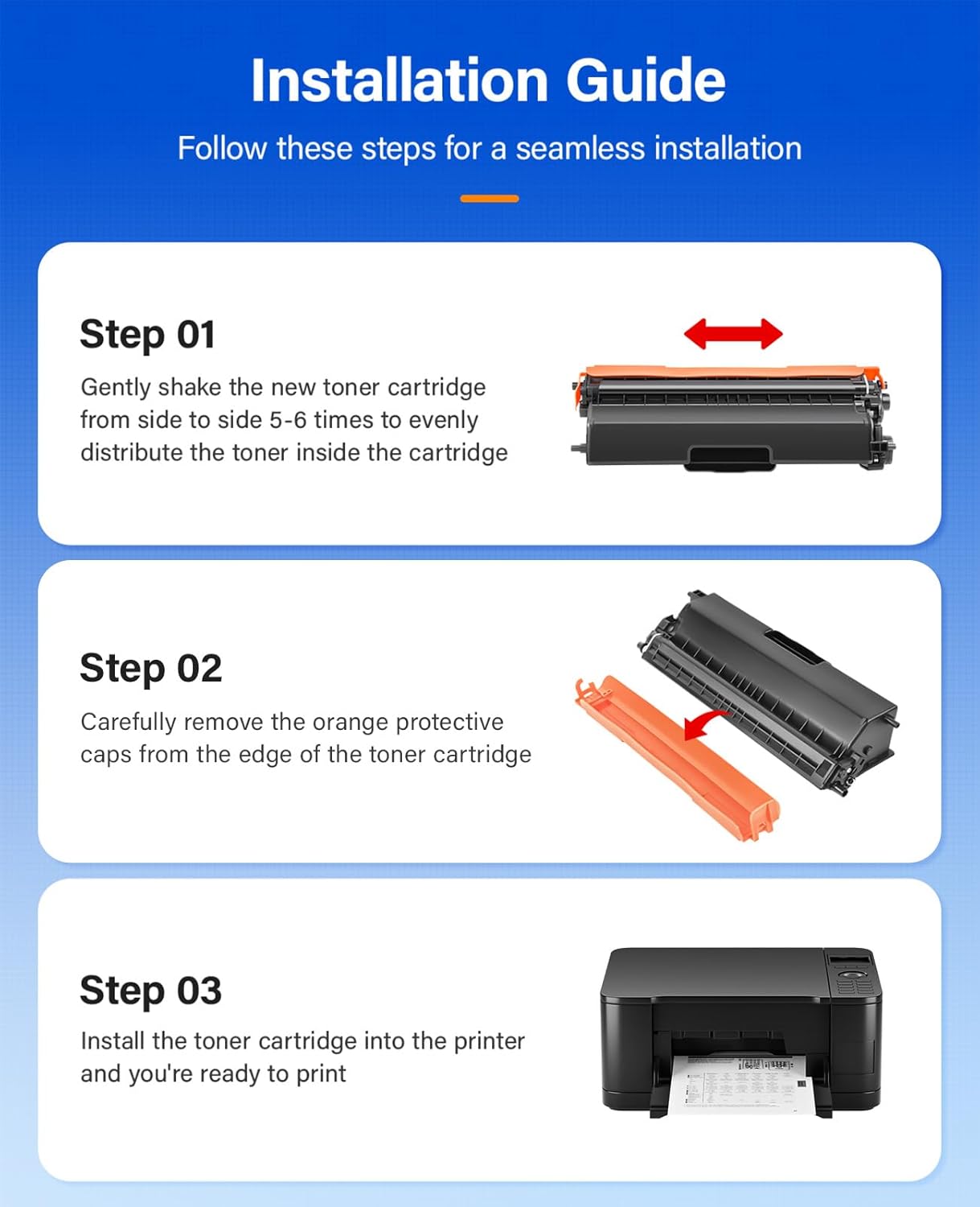 TN436 Toner Cartridge 4-Pack Replacement Compatible for Brother TN-436 TN433 TN431 MFC-L8900CDW MFC-L8690CDW HL-L8360CDW HL-L8260CDW MFC-L8610CDW MFC-L8905CDW MFC-L9570CDW HL-L8360CDWT Printer Set Ink