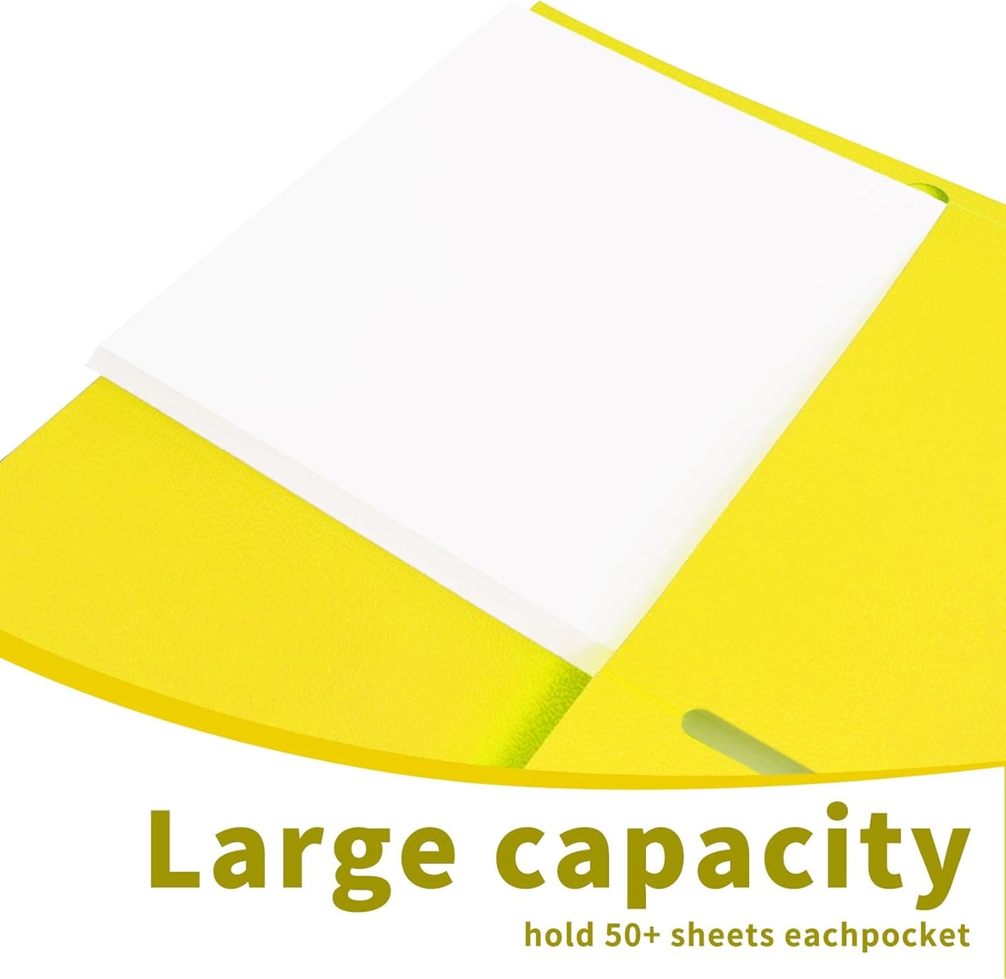 Folders with Pockets,IntoJoy 50 Pack 2 Pocket Folders Fit Letter Size Paper File Folders for School Office Business Home Filing Resume Portfolio (Yellow)