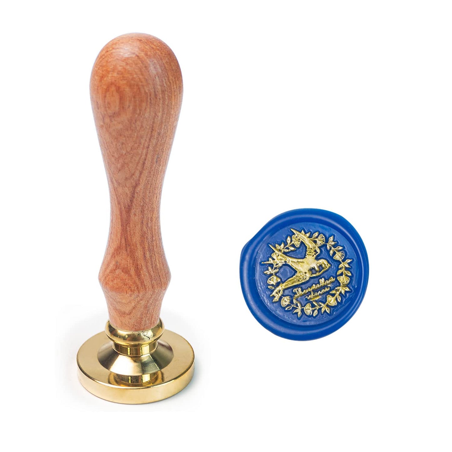 Wax Seal Stamp With Removable Brass Head Wooden Handle - Southern Swallow Design for Envelope Sealing