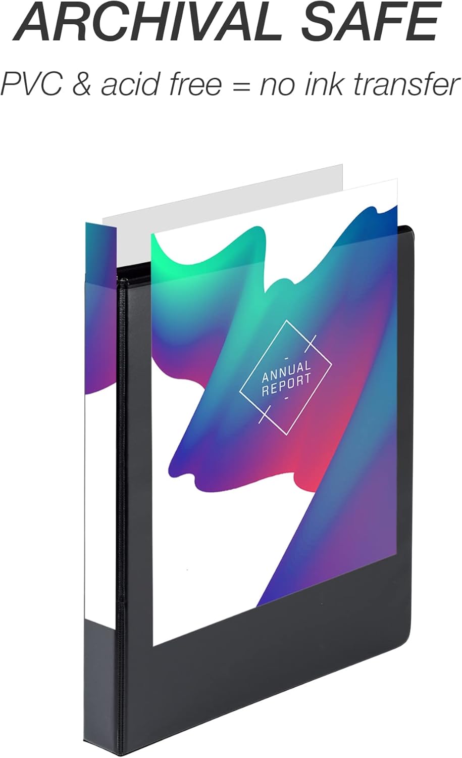 Samsill 1 Inch 3 Ring Binder, Made in USA, Economy Round Ring, Clear View Cover, 200 Sheet Capacity - for School, Home, Office - Charcoal Black