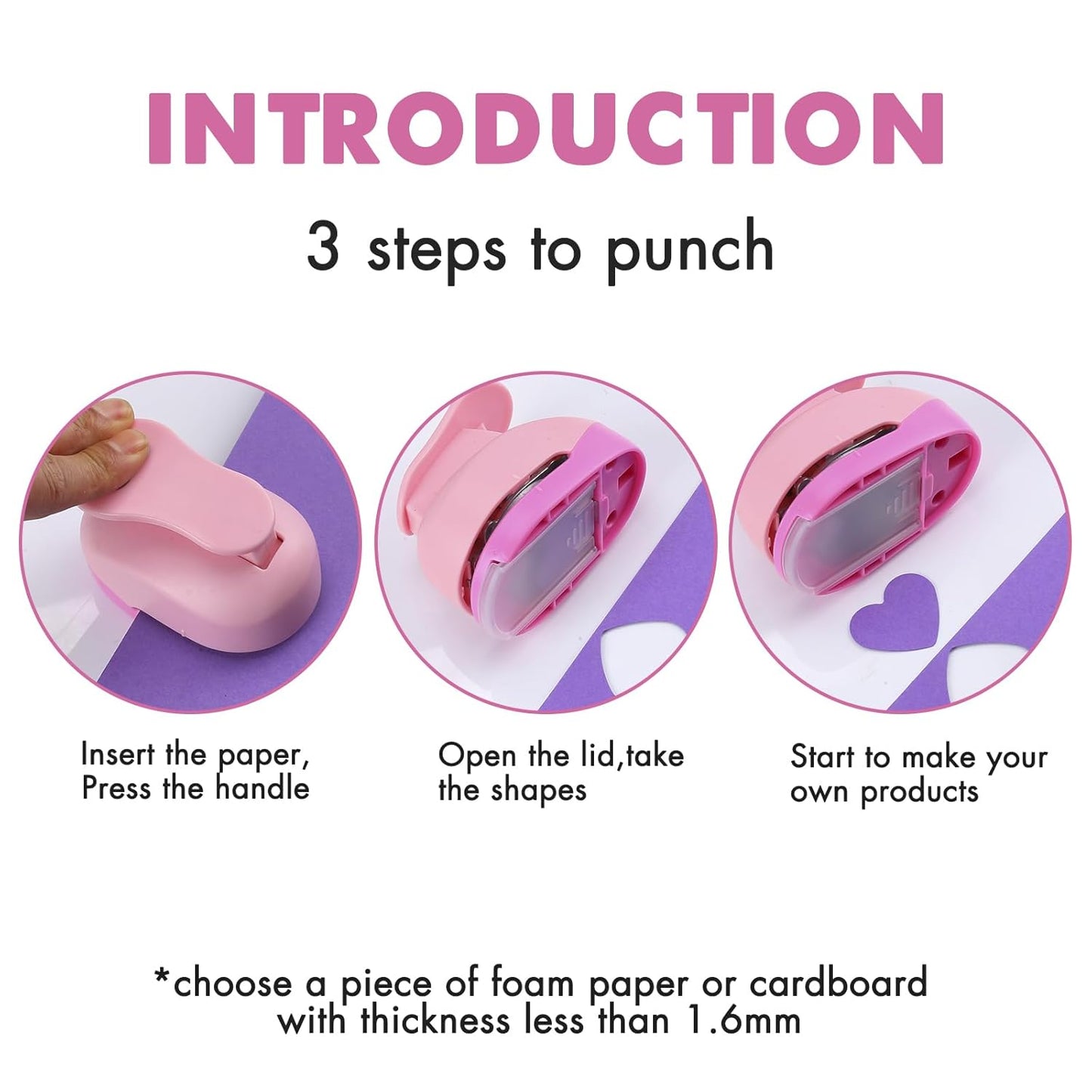 LOONENG 3/8 Inch Heart Paper Punch - High Precision Design for Romantic Heart Patterns - Ideal for Scrapbooking, Card Making, DIY Photo Albums, Gift Tags, Homemade Confetti