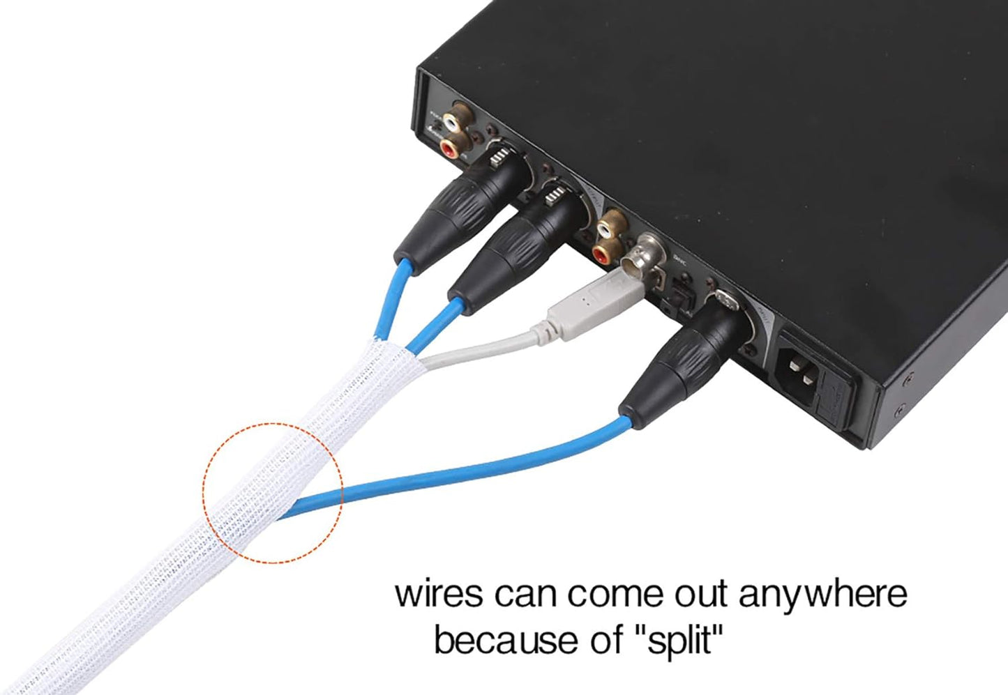 Alex Tech 10ft - 3/4 inch Cord Protector Wire Loom Tubing Cable Sleeve Split Sleeving for USB Cable Power Cord Audio Video Cable - Protect Cat from Chewing Cords - White