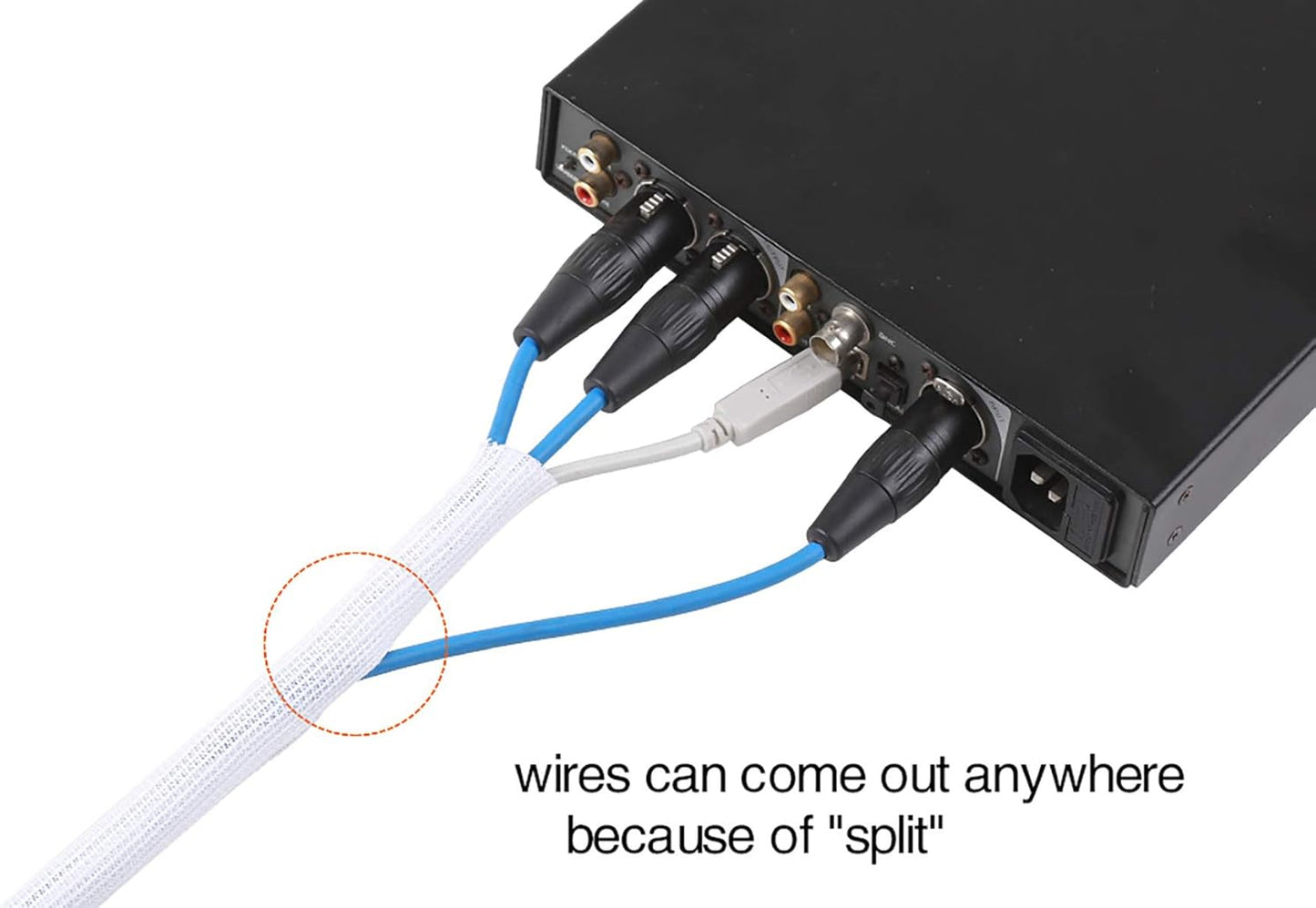 Alex Tech 10ft - 1 inch Cord Protector Wire Loom Tubing Cable Sleeve Split Sleeving for USB Cable Power Cord Audio Video Cable - Protect Cat from Chewing Cords - White