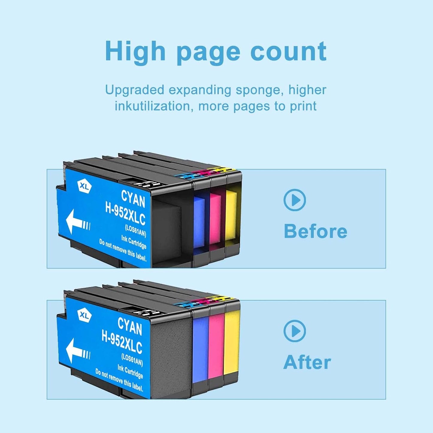 Black High-Yield Ink Cartridge Replacement for HP 952 XL Ink Cartridges Use with Officejet Pro 7740 8210 8710 8720 8740 8715 7720 8725 8730 8216 (4 Packs)