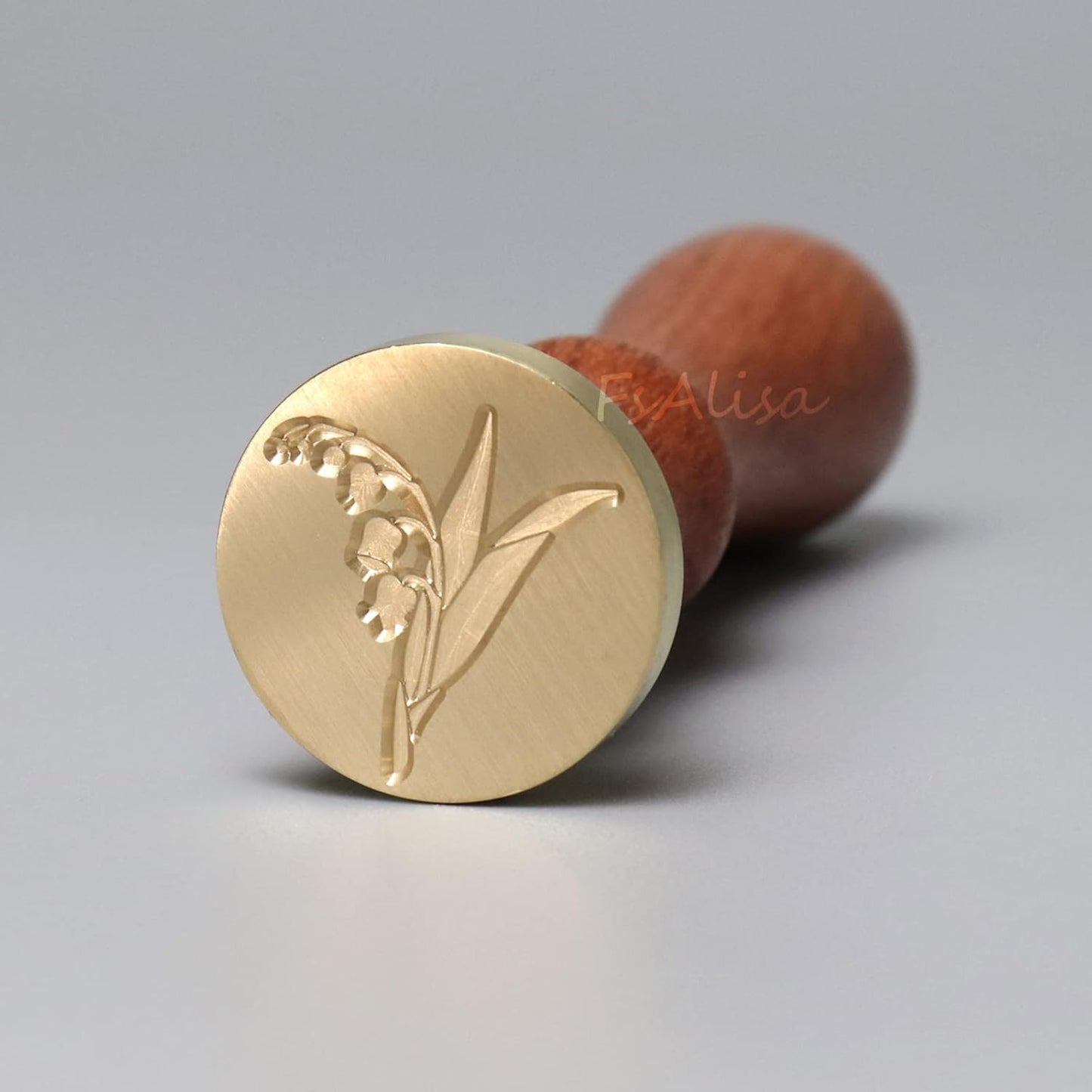 FsAlisa 6-Piece Copper Seals Stamp Set + Wooden Hilt, Vintage Sealing Wax Stamp Kit with Gift Box for Invitations, Cards, Letters, Envelopes, Wine Packages