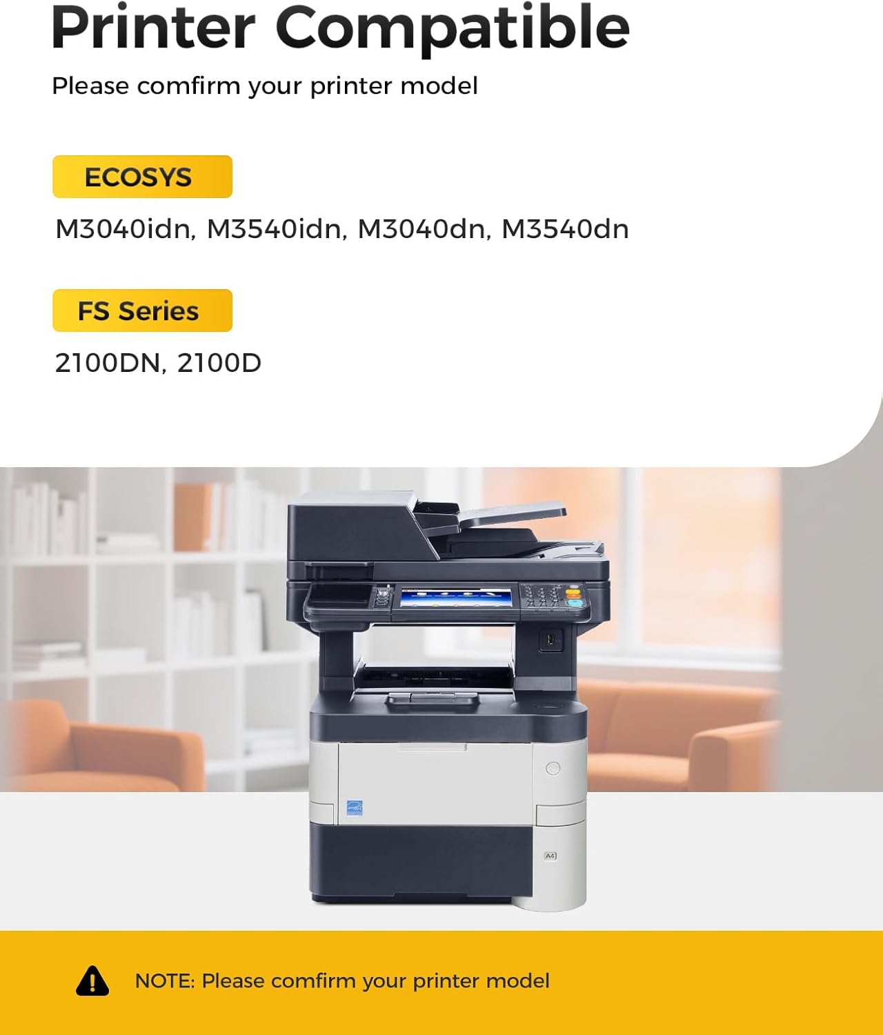 TK-3102 TK3102 Toner Cartridge Black 1-Pack High Yield Replacement Compatible for Kyocera TK-3102 TK3102 1T02MS0US0 FS-2100 M3540 FS-2100DN FS-2100D ECOSYS M3040idn M3540idn M3040dn M3540dn Printer
