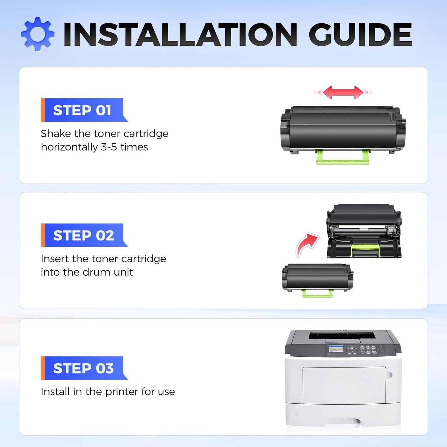 24B6035 Toner Cartridge Black with chip High Yield 1-Pack Replacement for Lexmark 24B6035 Toner Cartridges Compatible for Lexmark M1145 XM1145 Laser Printer Ink All-in-One Copier (16,000 Pages)