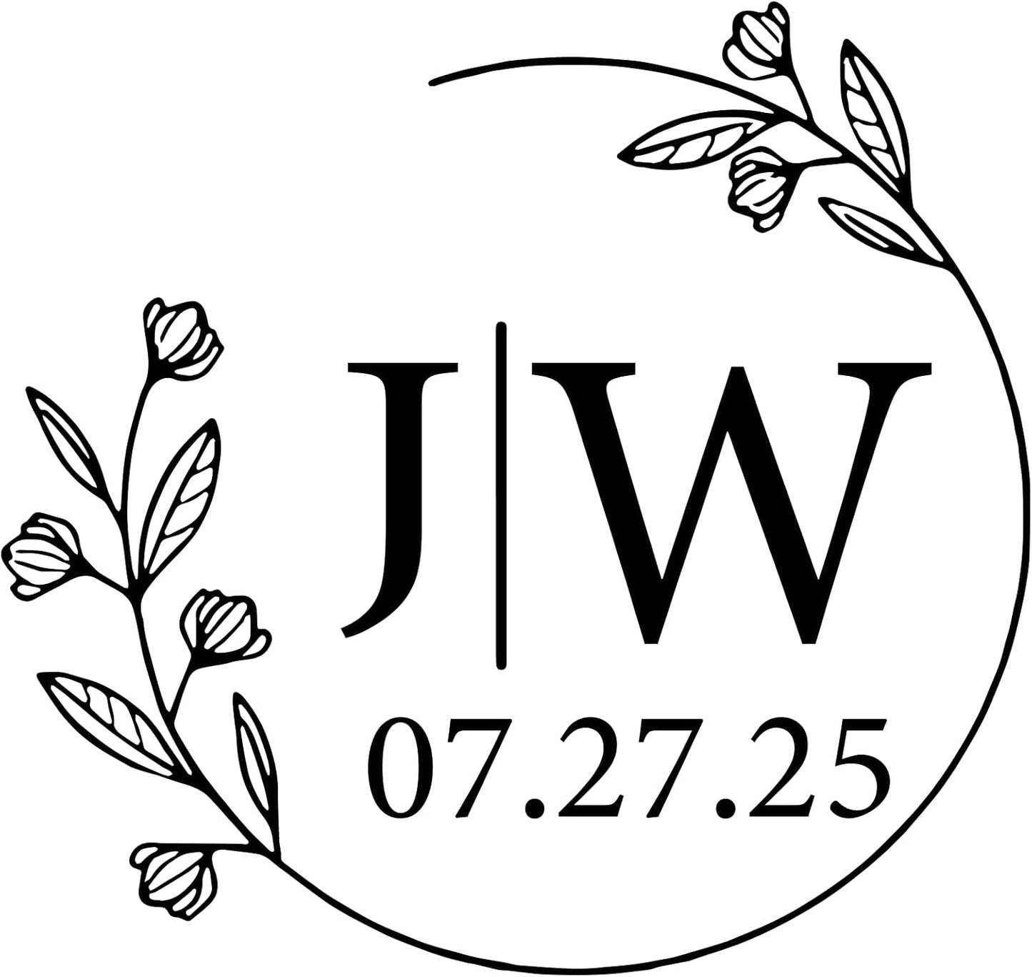 Wedding Embosser | Personalized Book Stamp | Monogram Embosser Stamp Customizable Rubber Stamp (Wedding 8)