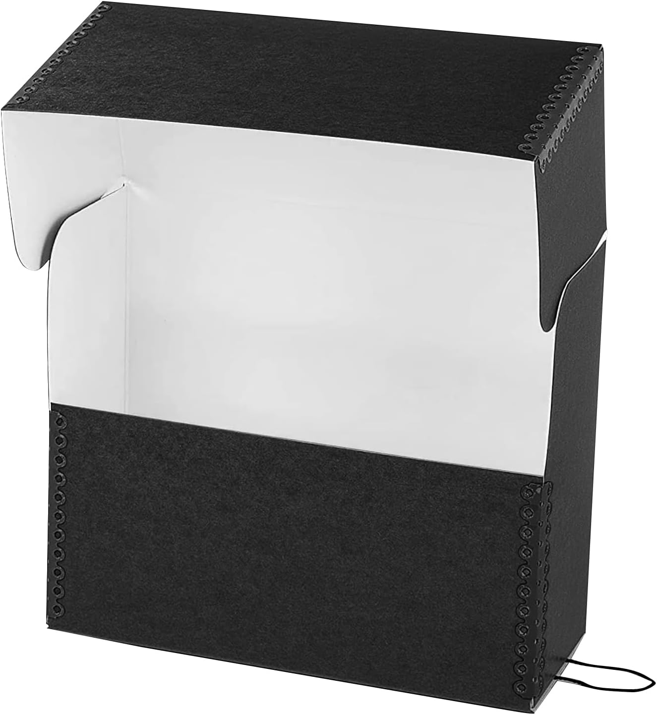 Lineco Archival Document Storage Box with Metal Edge, Acid-Free Black Boxboard, Organize and Store Files, Prints, Photos, Jumbo-Sized Case 15.5" x 12.5" x 5" Wide, Pack of 2