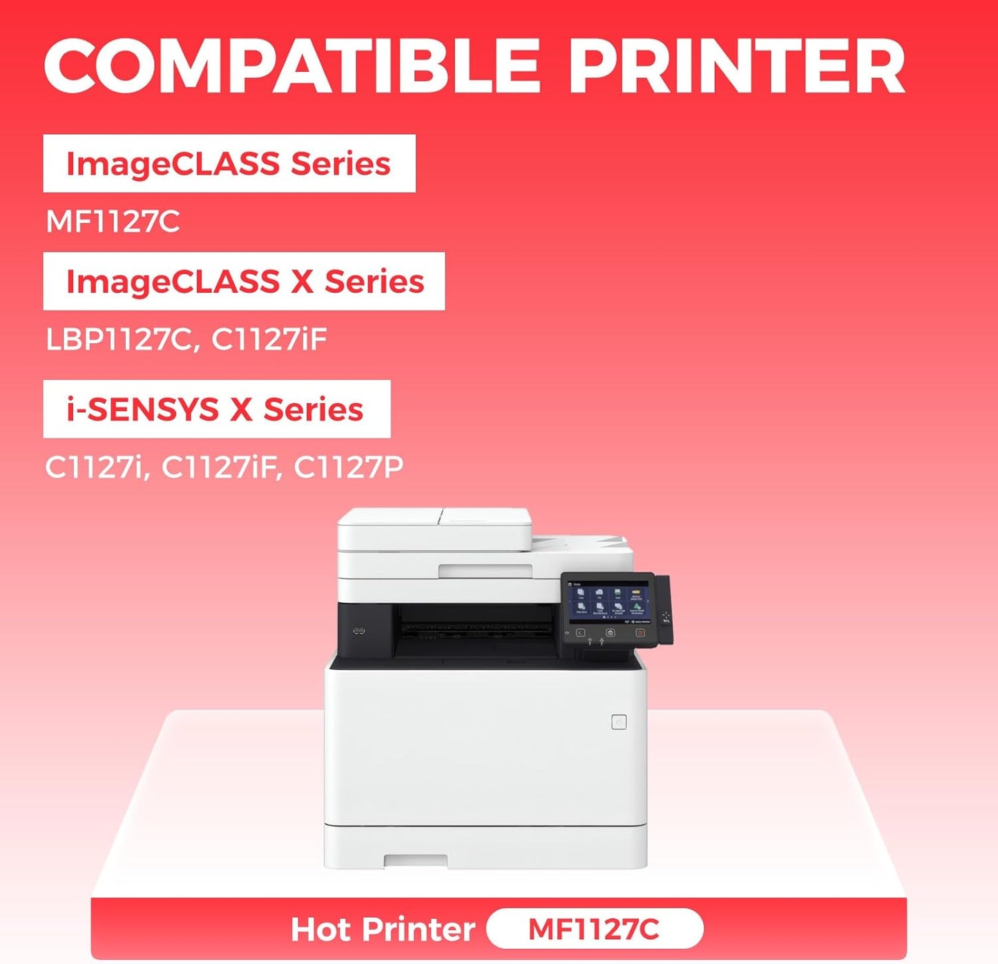 T09 Toner Cartridge Set 4-Pack with chip High Yield Replacement for Canon T09 T09L 3020C005AA 3019C005AA 3018C005AA 3017C005AA for Color imageCLASS MF1127C X LBP1127C C1127i C1127iF C1127P Printer Ink