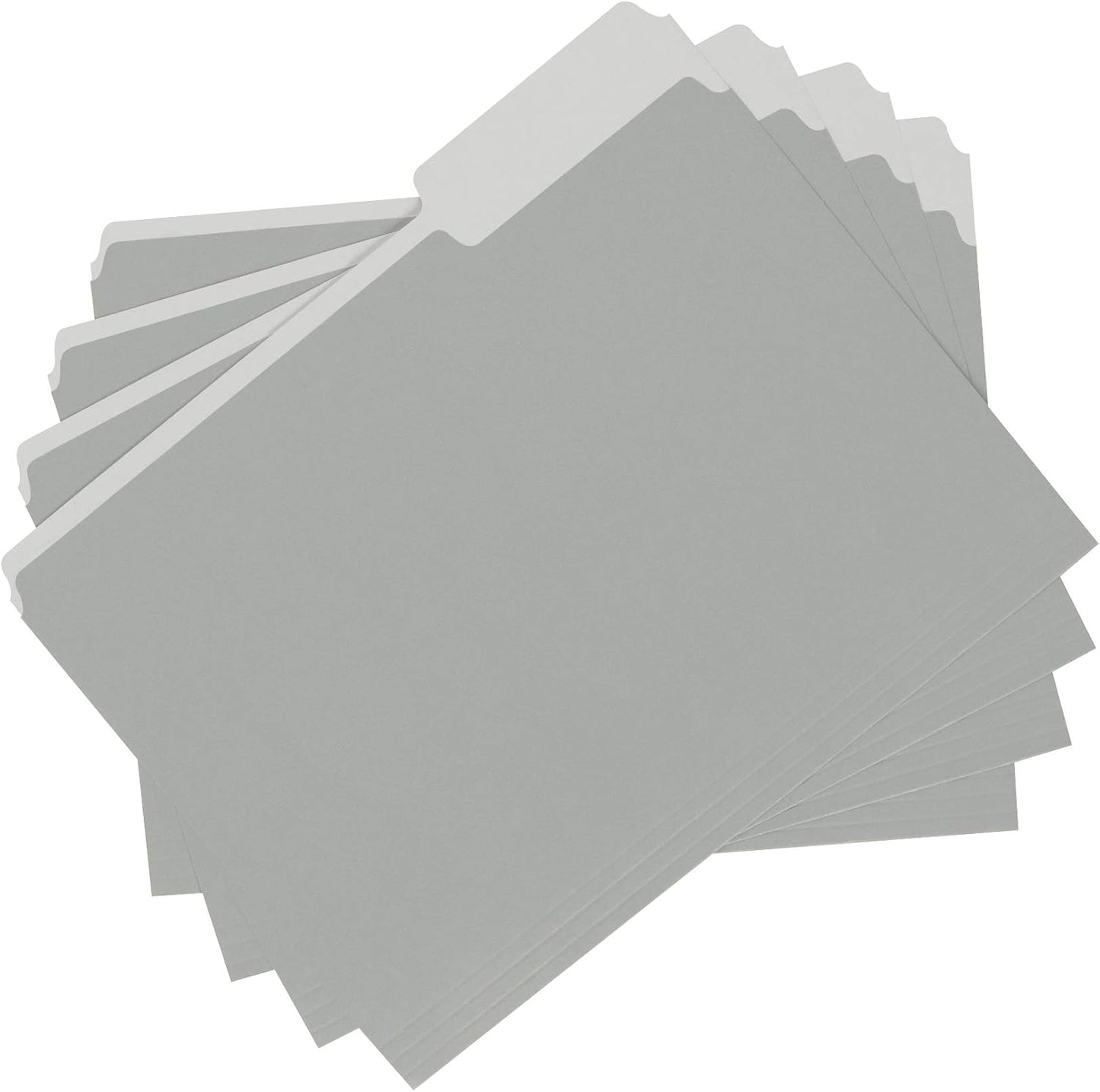 Amazon Basics File Folders, Letter Size, 1/3 Cut Tab, Gray, 36-Pack