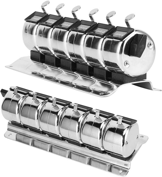 0 to 9999 Manual Tally Counter Metal Mechanical Counter 4Digit Conjoined 6 Units Pitch Click Counter