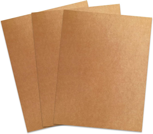 Binditek 100 Pack 12 Mil Paper Binding Covers, 230GSM (85lb), Brown Cardstock, 8.5 x 11", Kraft Paper, Un-Punched, Invitations, DIY