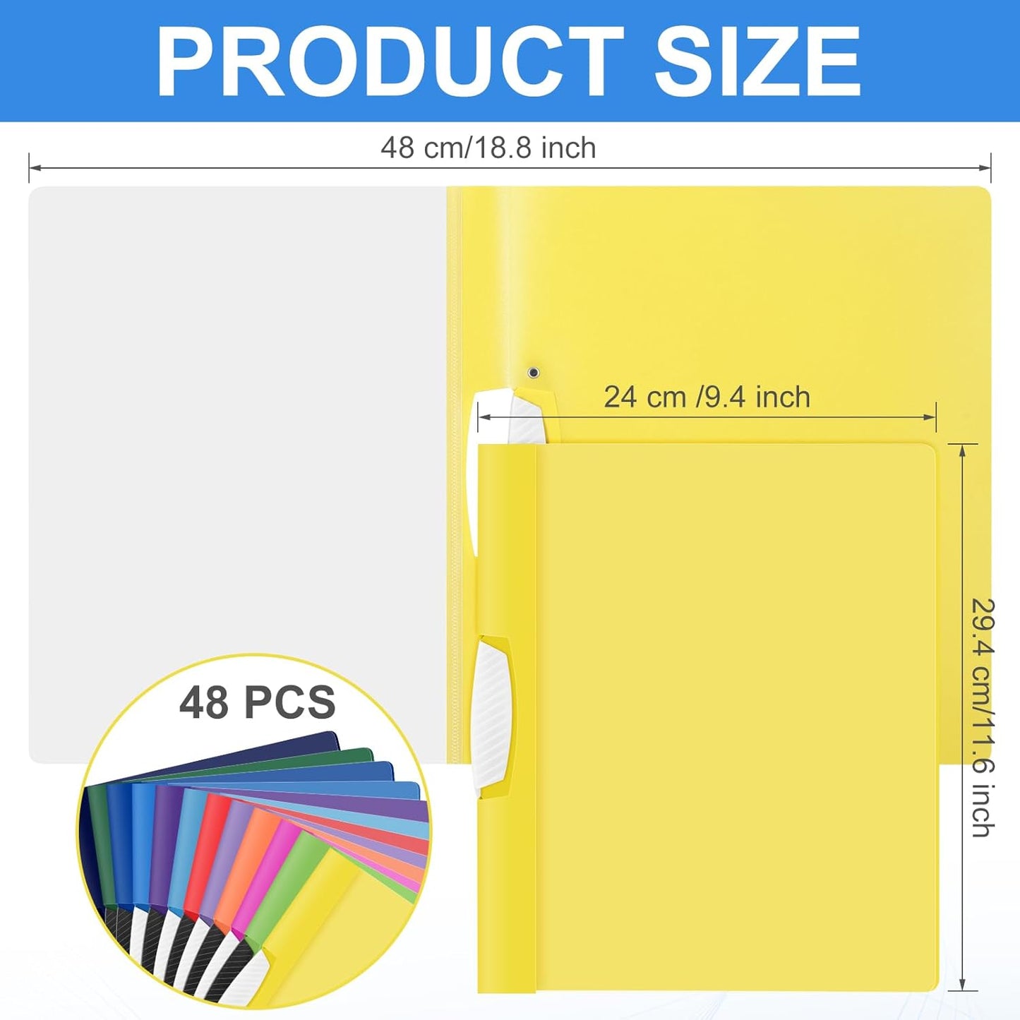 Patelai 48 Pcs Plastic Folders with 2 Pockets and 3 Prongs Home Folders with Card Slot Letter Size Heavy Duty Report Covers for Back to School(Multicolor,Novel Style)