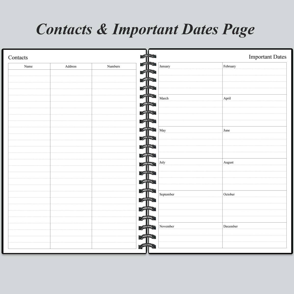 Daily Planner Undated - B5 To Do List Notebook Hourly Schedules, Spiral Appointment Planner for Women and Men, PVC Hardcover, Inner Pocket, Elastic Closure, 7" x 10", Black