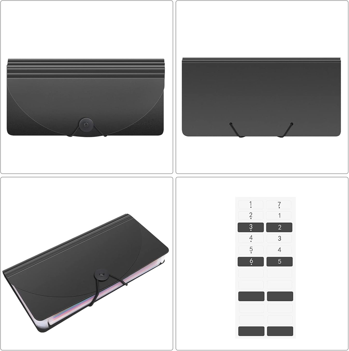 Uquelic Stand Receipt File Folder Check Organizer- Piano Key 13 Pockets Expanding Accordion Coupons Storage with Label, in Case I Go Missing Binder