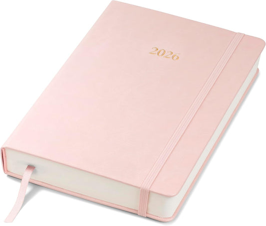 Wykeham's Executive 2026 Daily Journal Planner – US Public Holidays & Format – Customization Available (Rose, 8.5"×5.5")