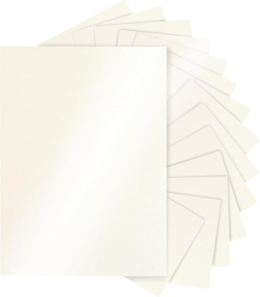120 Sheets Cream Shimmer Cardstock 8.5 x 11 Off White Paper, 250gsm/92lb Premium Glossy Paper Card Stock for DIY Cards Making, Wedding Invitations, Anniversaries, Business Cards, Menus