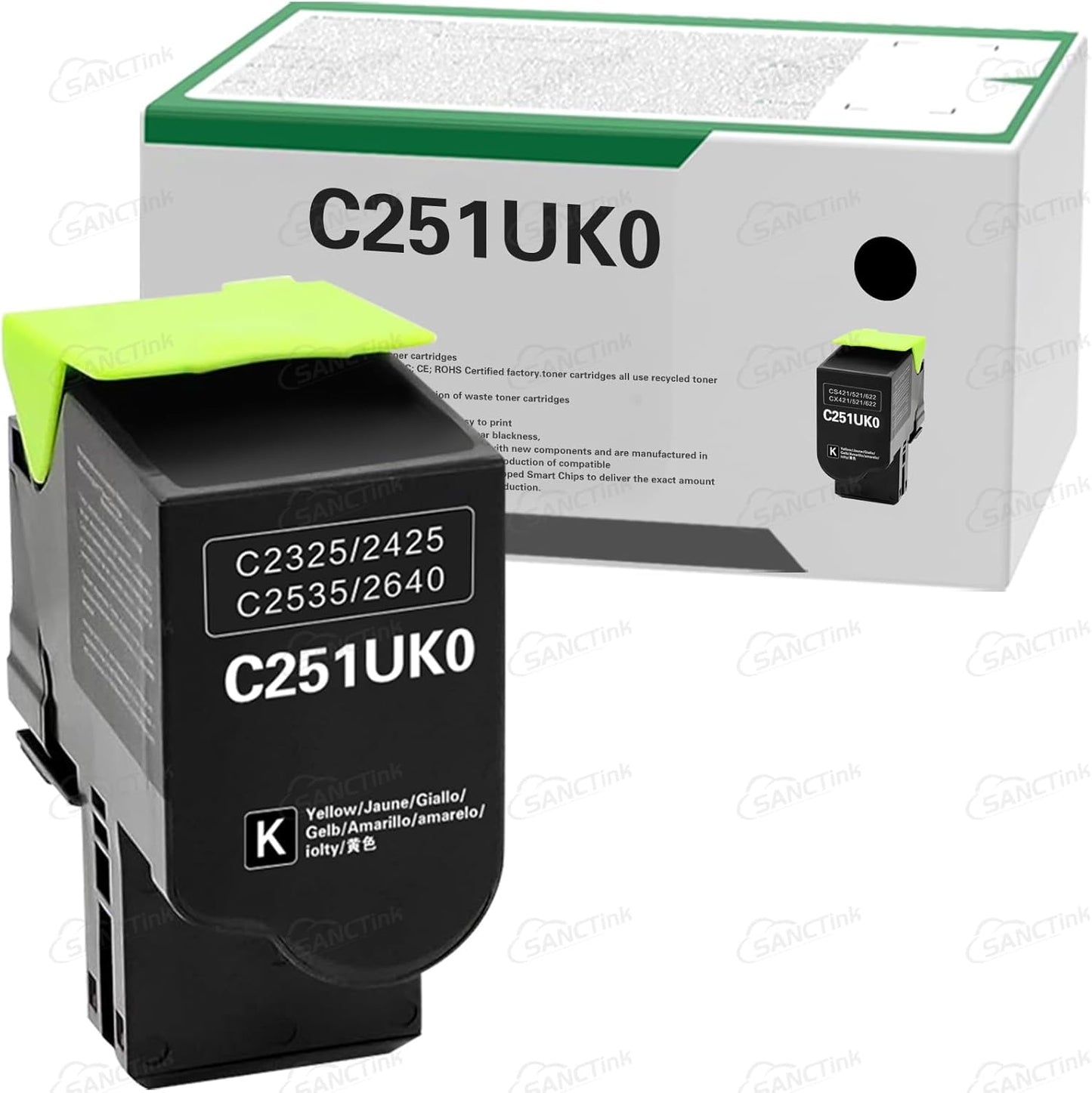 C251UK0 Black Ultra High Yield Toner Cartridge Compatible for Lexmark C2425dw C2535dw MC2425adw MC2535adwe MC2640adwe Laser Printer (1BK,1-Pack)