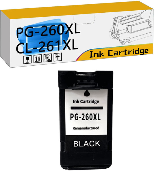 PG-260XL CL-261XL PG260 PG-260 CL261 CL-261 Ink Cartridges, Compatible for Canon TS6420a TS6420 TR7020a TR7020 TS5320 All in One Printers【High Print Volume with Chip Black*1