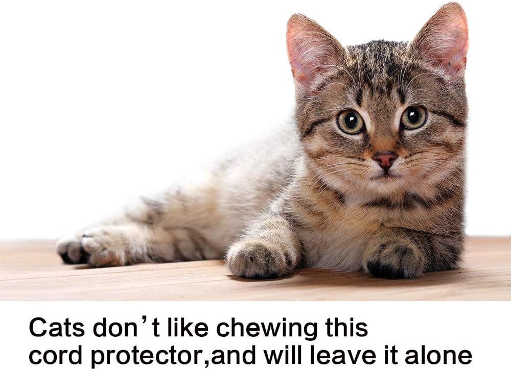 Alex Tech 10ft - 1/4 inch Cord Protector Wire Loom Tubing Cable Sleeve Split Sleeving for USB Cable Power Cord Audio Video Cable - Protect Cat from Chewing Cords - White