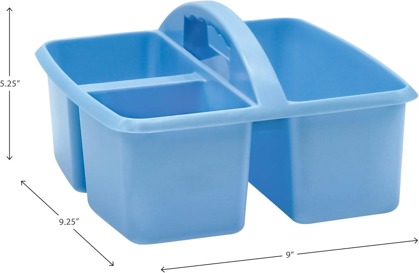 Teacher Created Resources Light Blue Portable Plastic Storage Caddy 6-Pack for Classrooms, Kids Room, and Office Organization, 3 Compartments