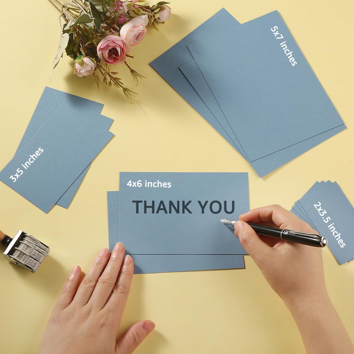 50 Sheets Blank Cardstock Paper 250 GSM Thick Heavy Cards Stock for DIY Art Projects, Card Making, Postcards, Greeting Cards, Birthday Party, Wedding Invitations (Dusty-Blue, 4x6 inches)