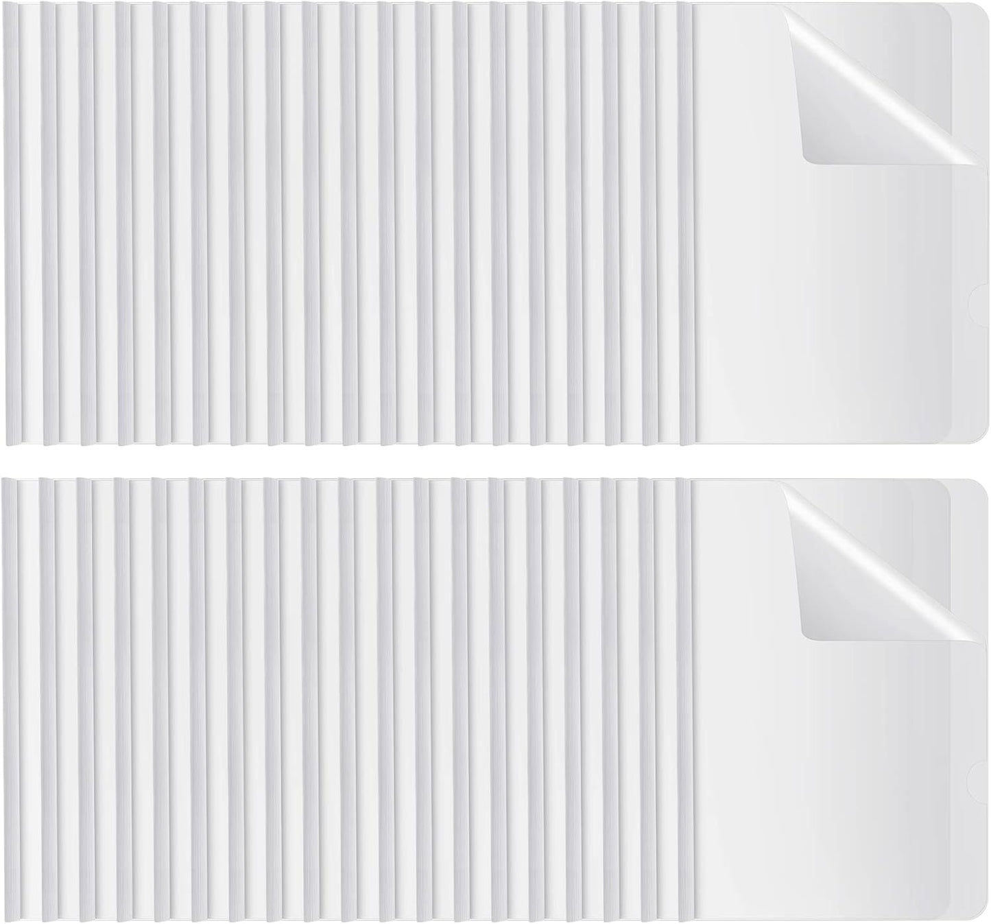 BBTO 100 Pcs Clear Report Covers with Sliding Bar for A4 Paper Resume Covers Presentation Folders File Document Binder for School Business, Letter Size 12 x 8.7 Inches(White)