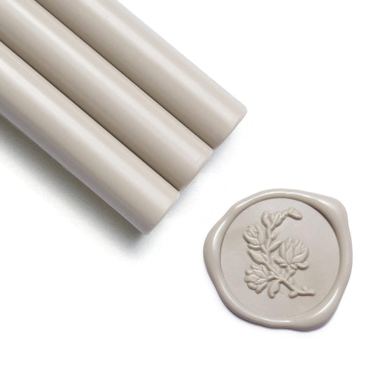 UNIQOOO Neutral Linen Warm Grey Sealing Wax Sticks for Wax Seal Stamp - Perfect for Wedding Invitations, Cards Envelopes, Snail Mails, Wine Packages, Christmas Gift Ideas, Pack of 8