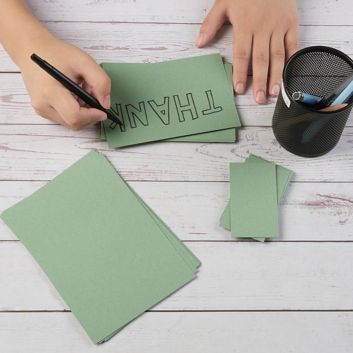 50 Sheets Blank Cardstock Paper 250 GSM Thick Heavy Cards Stock for DIY Art Projects, Card Making, Postcards, Greeting Cards, Birthday Party, Wedding Invitation (Sage-Green, 3x5 inches)