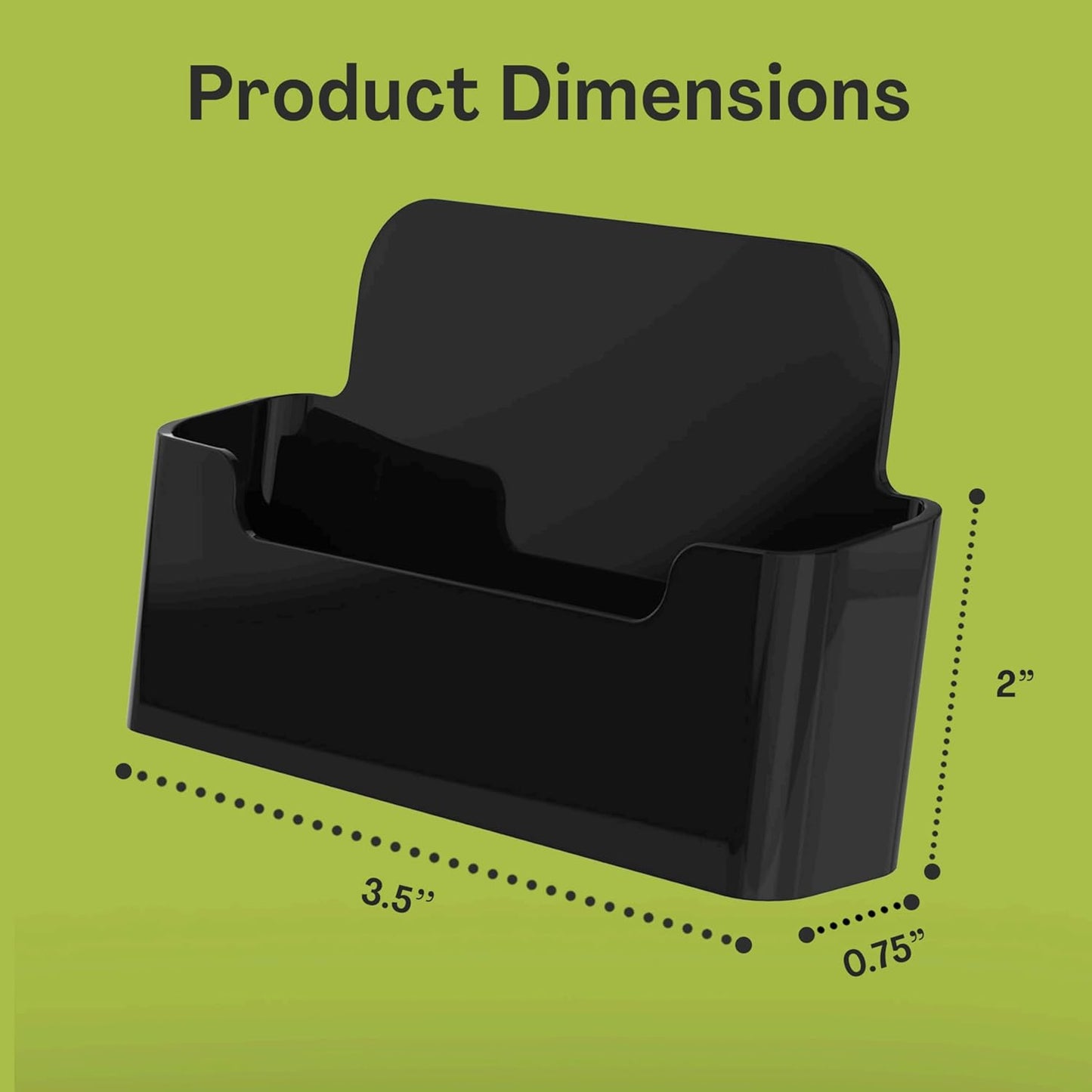 Acrylic Business Card Holder for Desk - Gift & Business Card Display Stand, Sleek & Durable Card Holder Display for Office, Home & Retail Use, Fits 50 Business Card, 12 Pack - Black