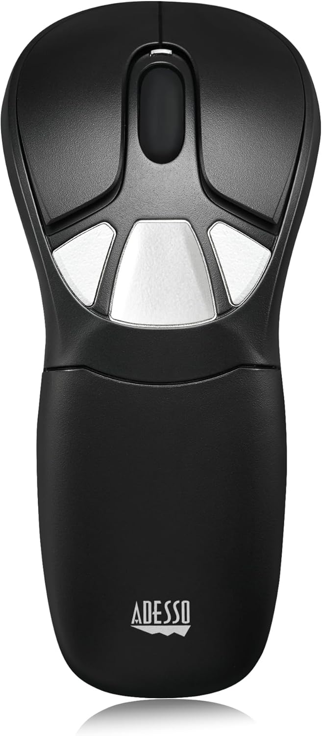 Adesso Wireless Air Mouse and Keyboard Combo, Rechargeable, Desktop Mouse and Presentation Remote with Customizable Buttons & Hand Gestures for TV, Projector, CCTV, Presentation WKB-5300CB