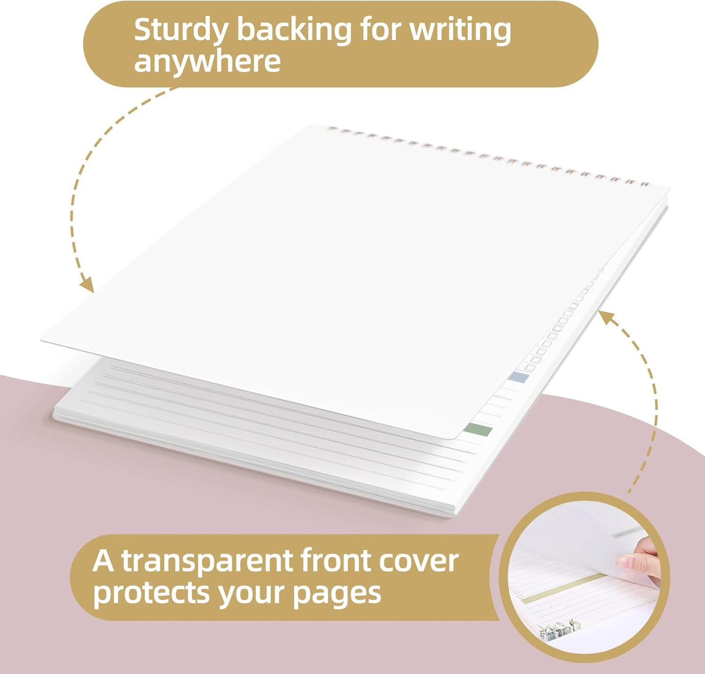 To Do List Notepad Undated, Daily To Do List Notebook (8.5"x 11") Spiral Daily Task Hourly Schedule Planning Pad with Checklist Suitable for Office, Home and School 104 Pages