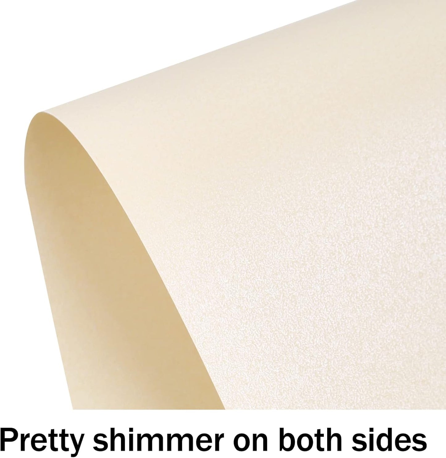100 Sheets Cream Shimmer Cardstock 8.5 x 11 Off White Paper, Goefun 80lb Ivory Card Stock Printer Paper for Invitations, Certificates, Crafts, Card Making