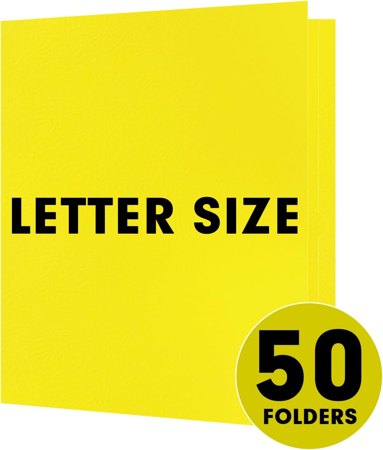 Two Pocket Folders, RAZCC 50 Pack 2 Pocket Folders Fit Letter Size Paper, Paper Folders with Pockets for School Office Business Home, Yellow