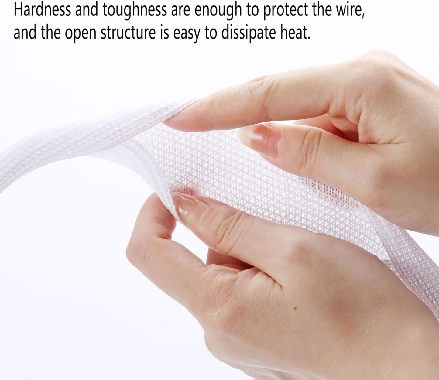 1/4" x50ft Split Sleeve Cable Organizer - Wire Protector Sleeving for Desk, PC, TV, Home Office | Cord Management Cover, Easy Install, White