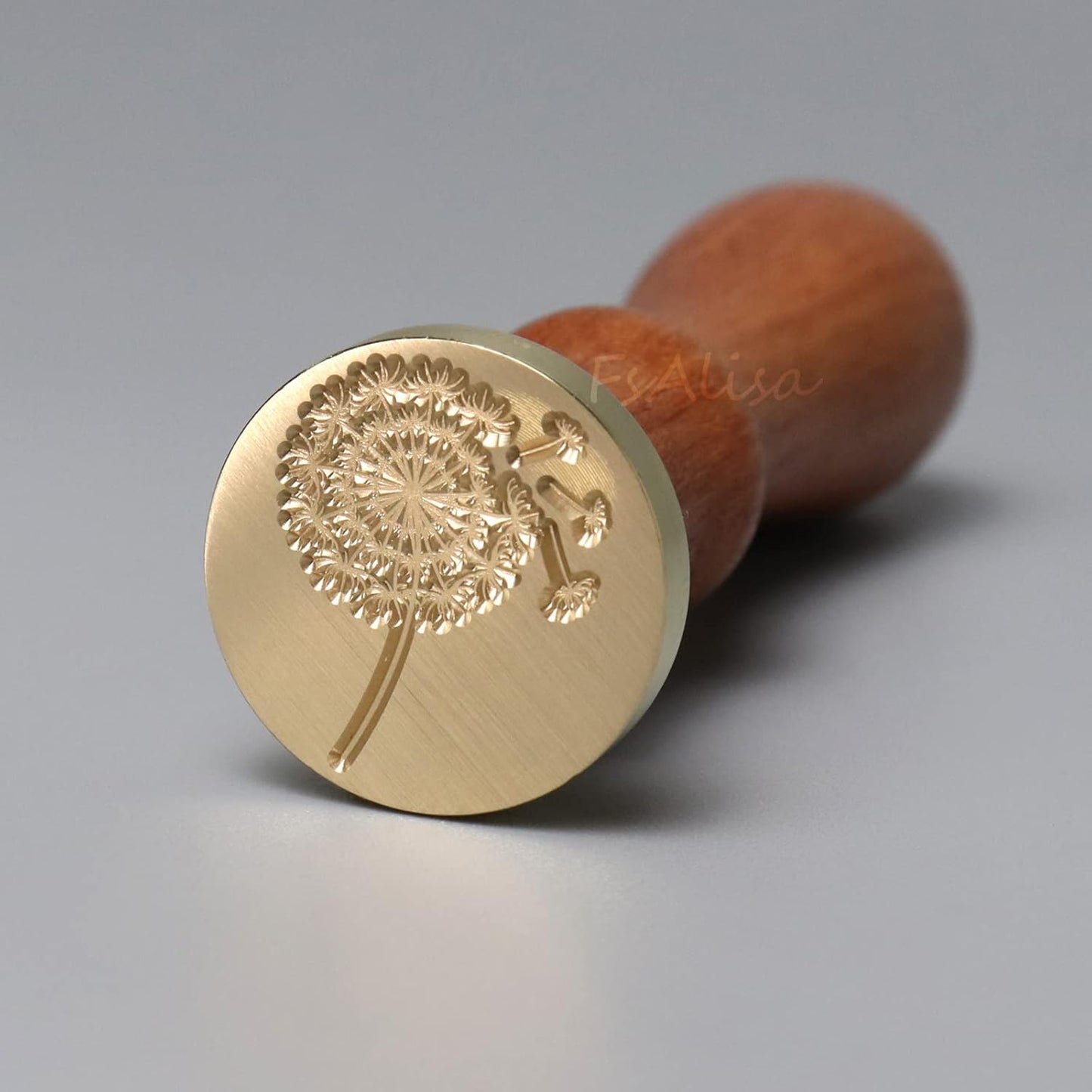 FsAlisa Copper Seals Stamp Set 6 Pieces + Wooden Hilt, Vintage Seal Wax Stamp Kit with Gift Box for Invitations, Cards, Letters, Envelopes, Wine Packages (Botanical Set B)