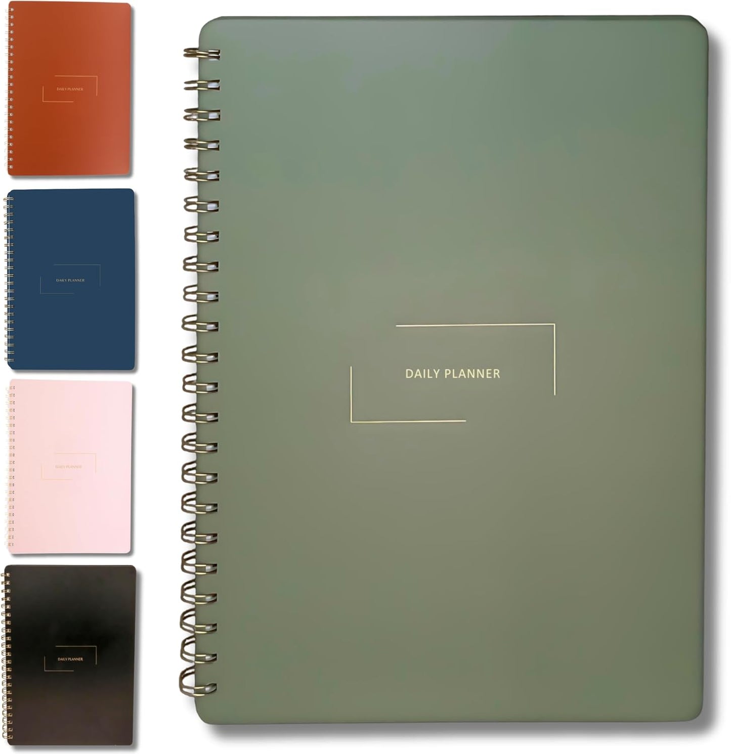 Undated Daily Planner | 8.25” x 11.75” To Do List Notebook | Work Productivity ADHD Organizer | Men and Women Planner | College Supplies | Evergreen | Portrait Layout