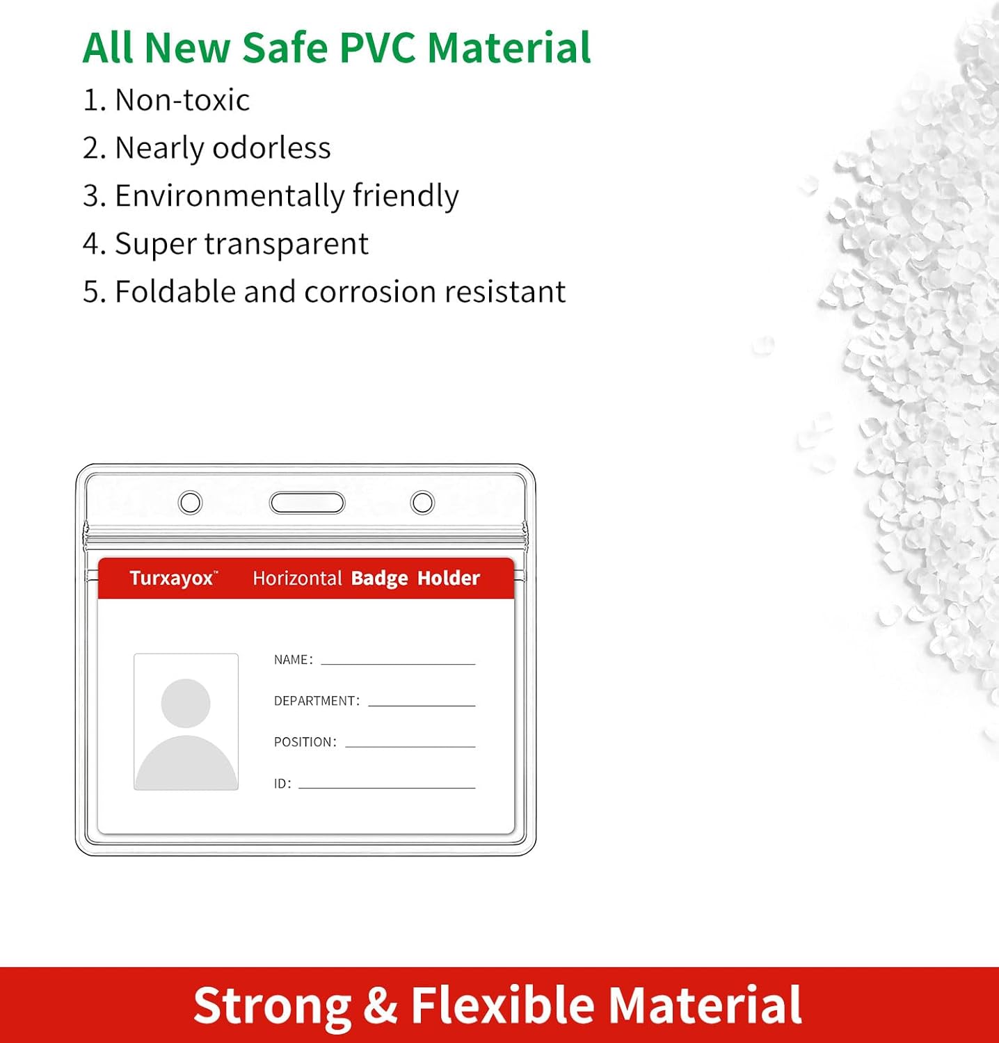 100 Pack Horizontal Clear ID Badge Holder, Plastic Name Badge Holders, Key Card Protector Cover Sleeve with Waterproof Resealable Zipper for Nurses Lanyard, Work I'd