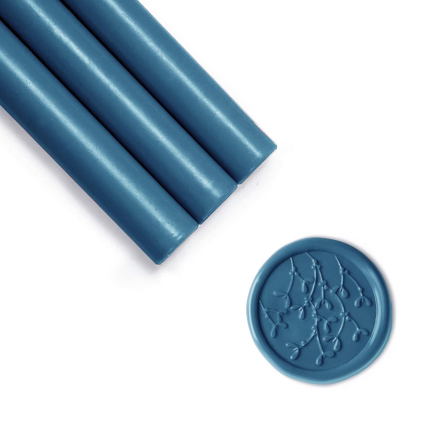 UNIQOOO Jewel Tone Sapphires Teal Blue Glue Gun Sealing Wax Sticks for Wax Seal Stamp - Great for Wedding Invitations, Cards Envelopes, Snail Mails, Wine Packages, Christmas Gift Ideas, Pack of 8