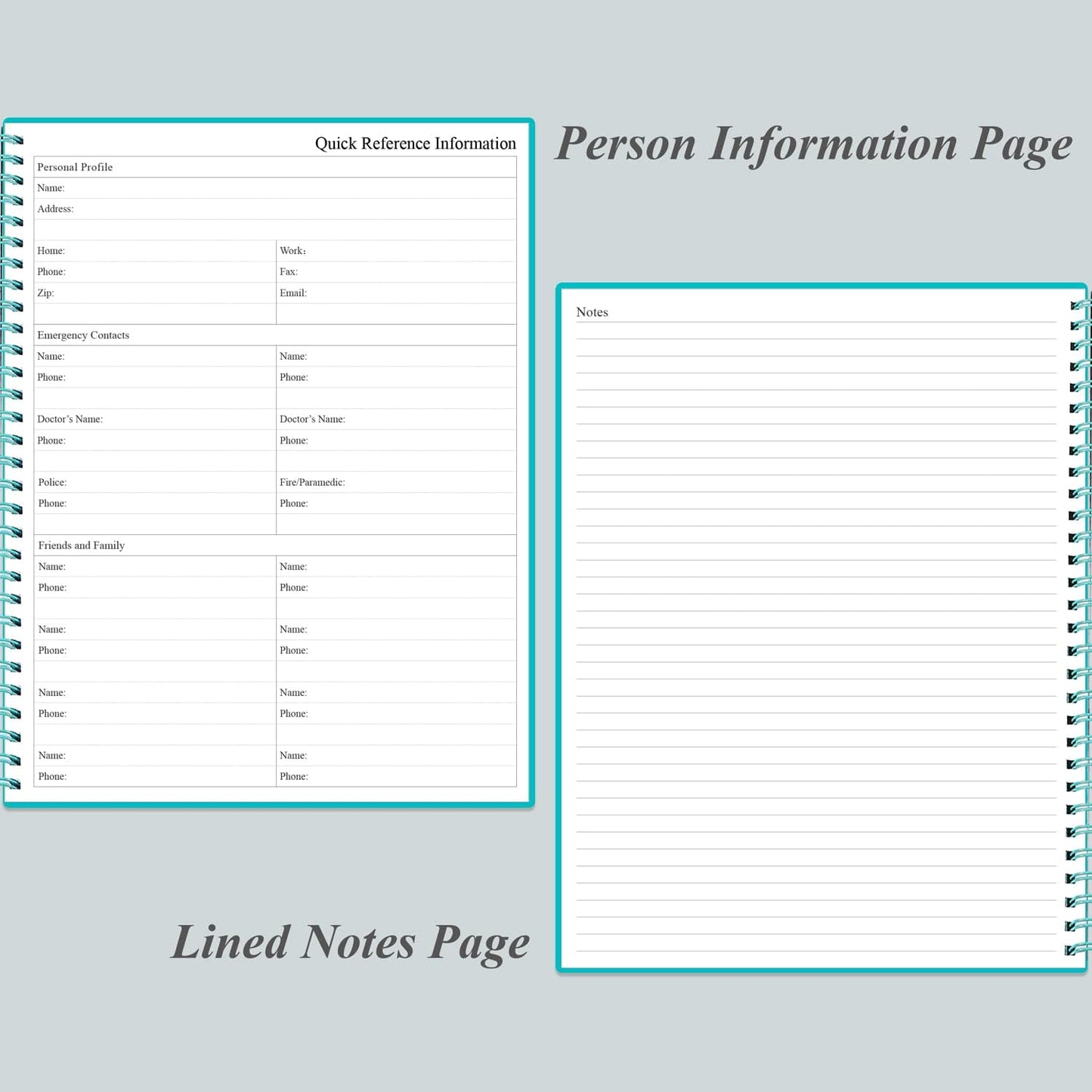 Daily Planner Undated - A4 To Do List Notebook Hourly Schedules, Spiral Appointment Planner for Women and Men,PVC Hardcover, Inner Pocket, Elastic Closure, 8.5" x 11", Teal