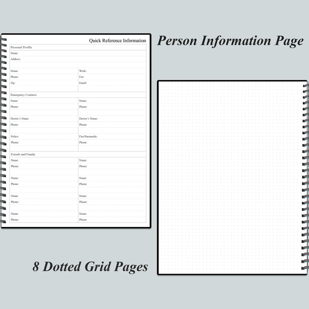 Daily Planner Undated - A4 To Do List Notebook Hourly Schedules, Spiral Appointment Planner for Women and Men,PVC Hardcover, Inner Pocket, Elastic Closure, 8.5" x 11", Black