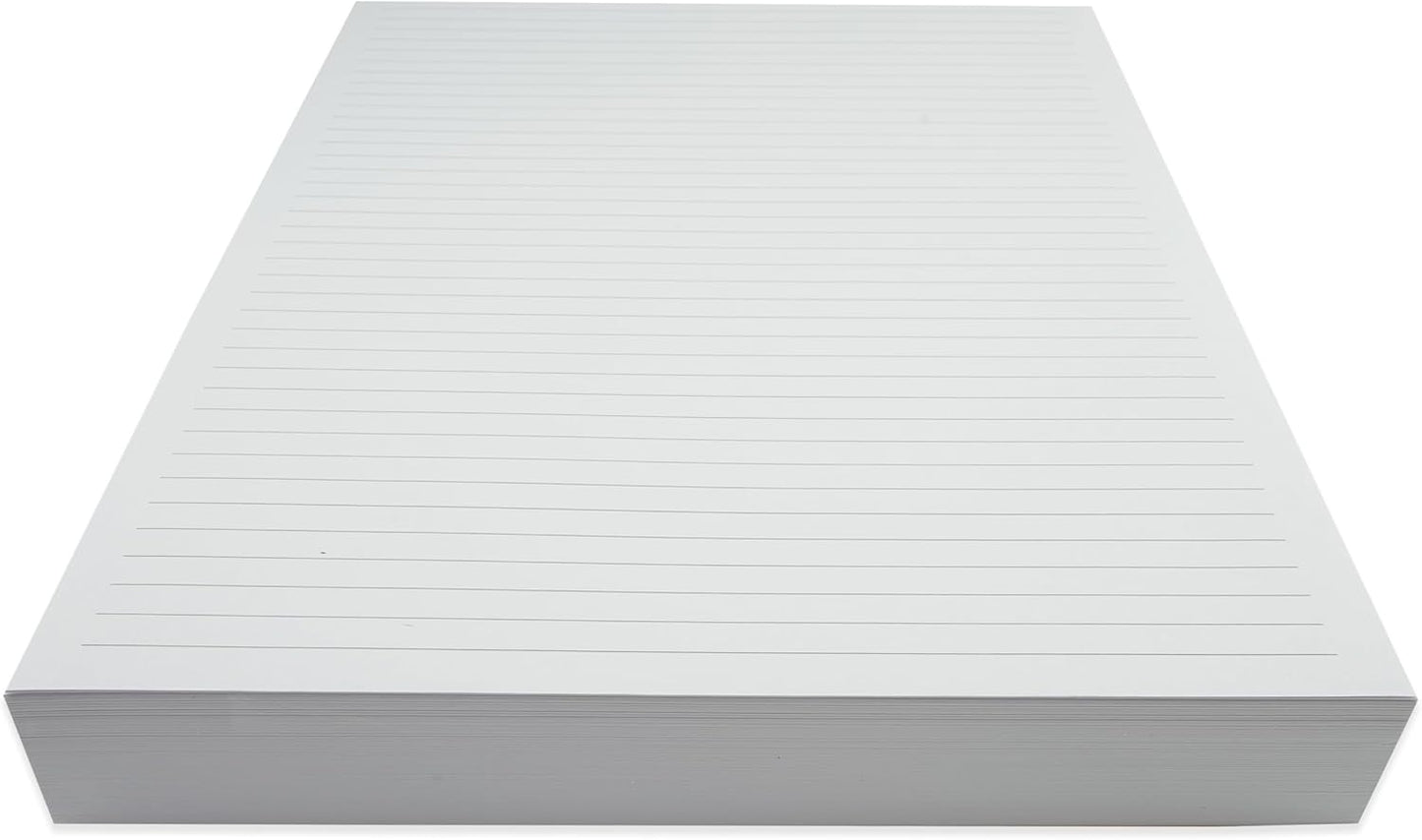 Lined Loose Leaf Paper, 160 GSM Thickness, 160 Sheets/320 Pages, Letter Size (8.5 x 11 inch), 7 mm College-Ruled Spacing, Note-Taking, Calligraphy, Binder Filling, Journaling, White, Unpunched Refill