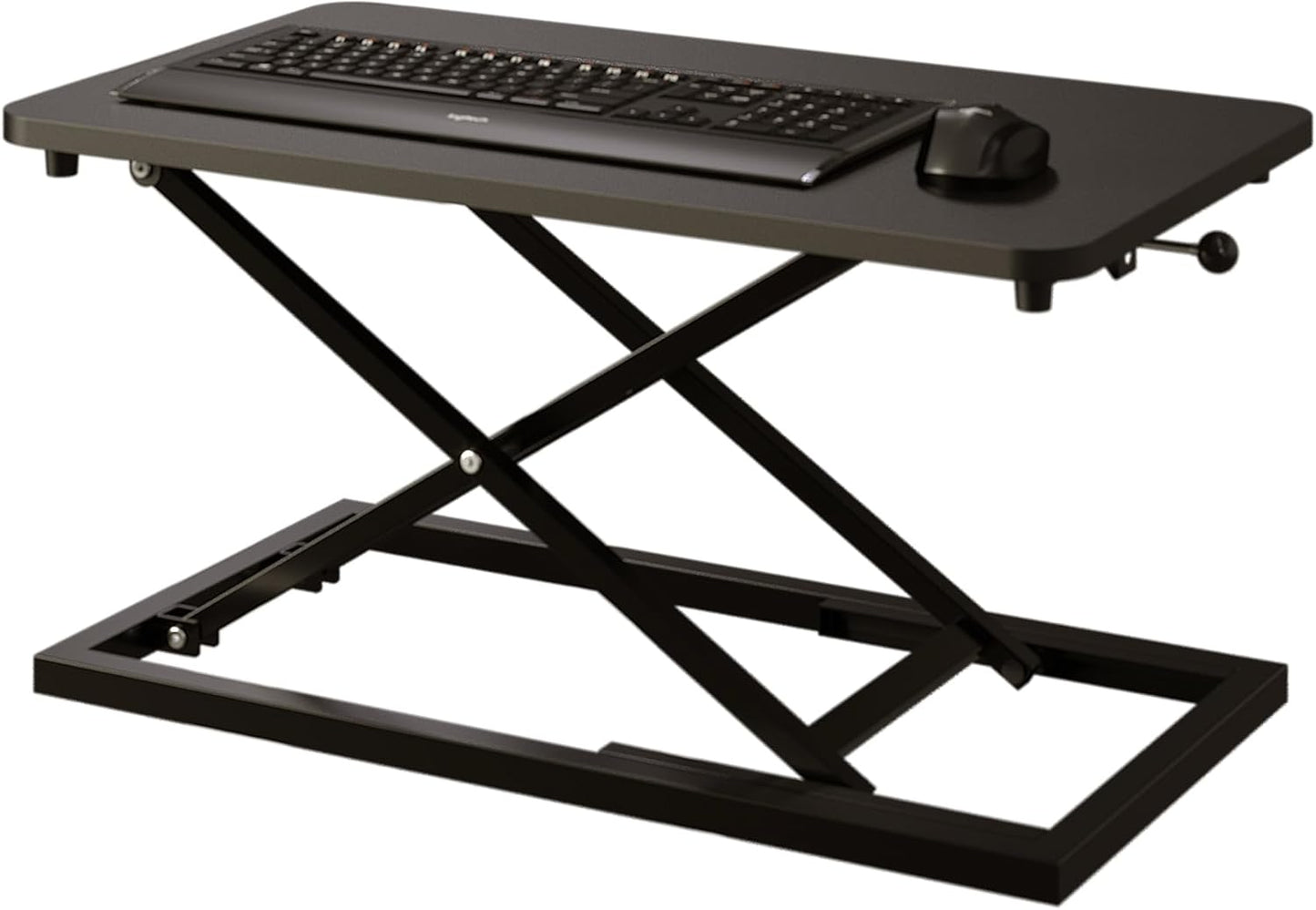 Decoholic Single 24 inch Scissors Lift Keyboard and Mouse Riser, Height Adjustable Standing Desk Converter for Ergonomic Sit Stand Workstations，suitable to hold large/small items (24inch, Black)