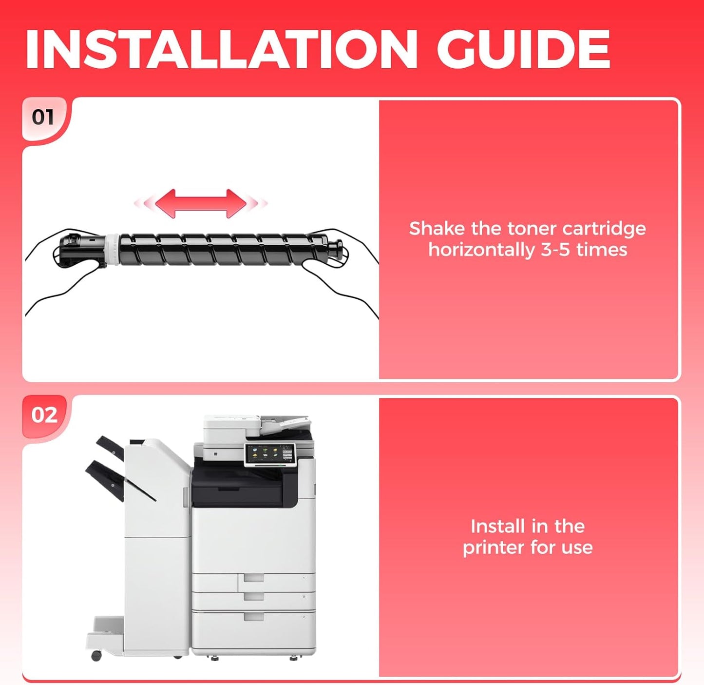 GPR-63 GPR63 Black Toner Cartridge 1-Pack with chip High Yield Replacement for Canon GPR-63 4766C003AA Compatible with ImageRUNNER Advance DX 6855i 6860 6860i 6870 6870i Printer Ink Copier All-in-One