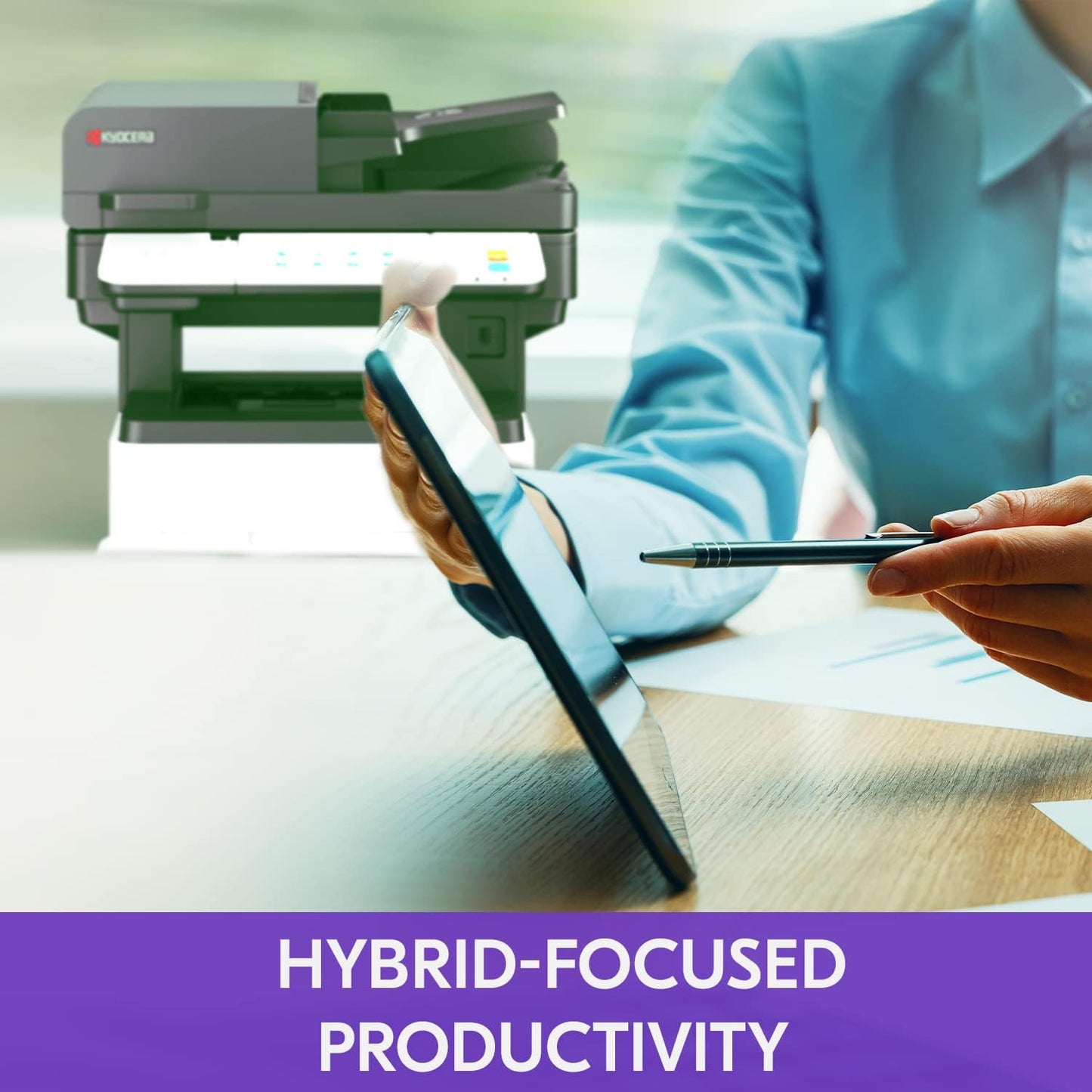 KYOCERA ECOSYS MA6000ifx All-in-One Monochrome Laser Printer (Print/Copy/Scan/Fax), 62 ppm, Up to Fine 1200 dpi, Gigabit Ethernet HyPAS Capable, 7 inch Touchscreen Panel, 512 MB