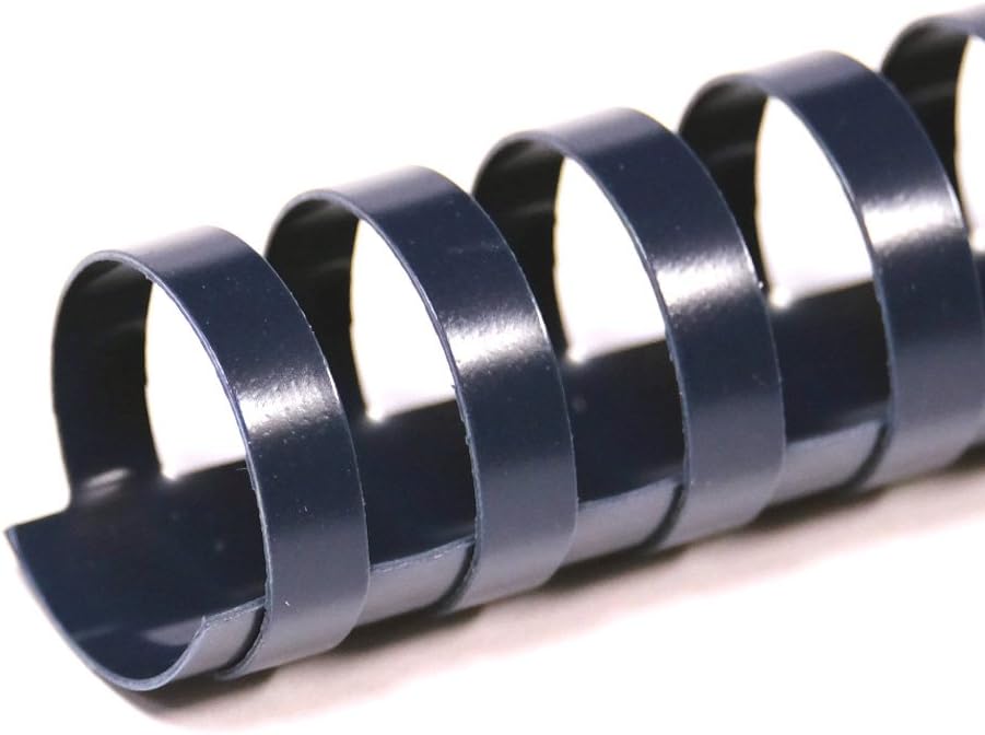 TruBind 25mm (1 in.) Comb Binding Spines | 11 in. Length for Letter Size or Smaller Projects | Standard 19-Ring Rectangular Holes | Navy | 200 Sheet Binding Capacity | 50 Pack