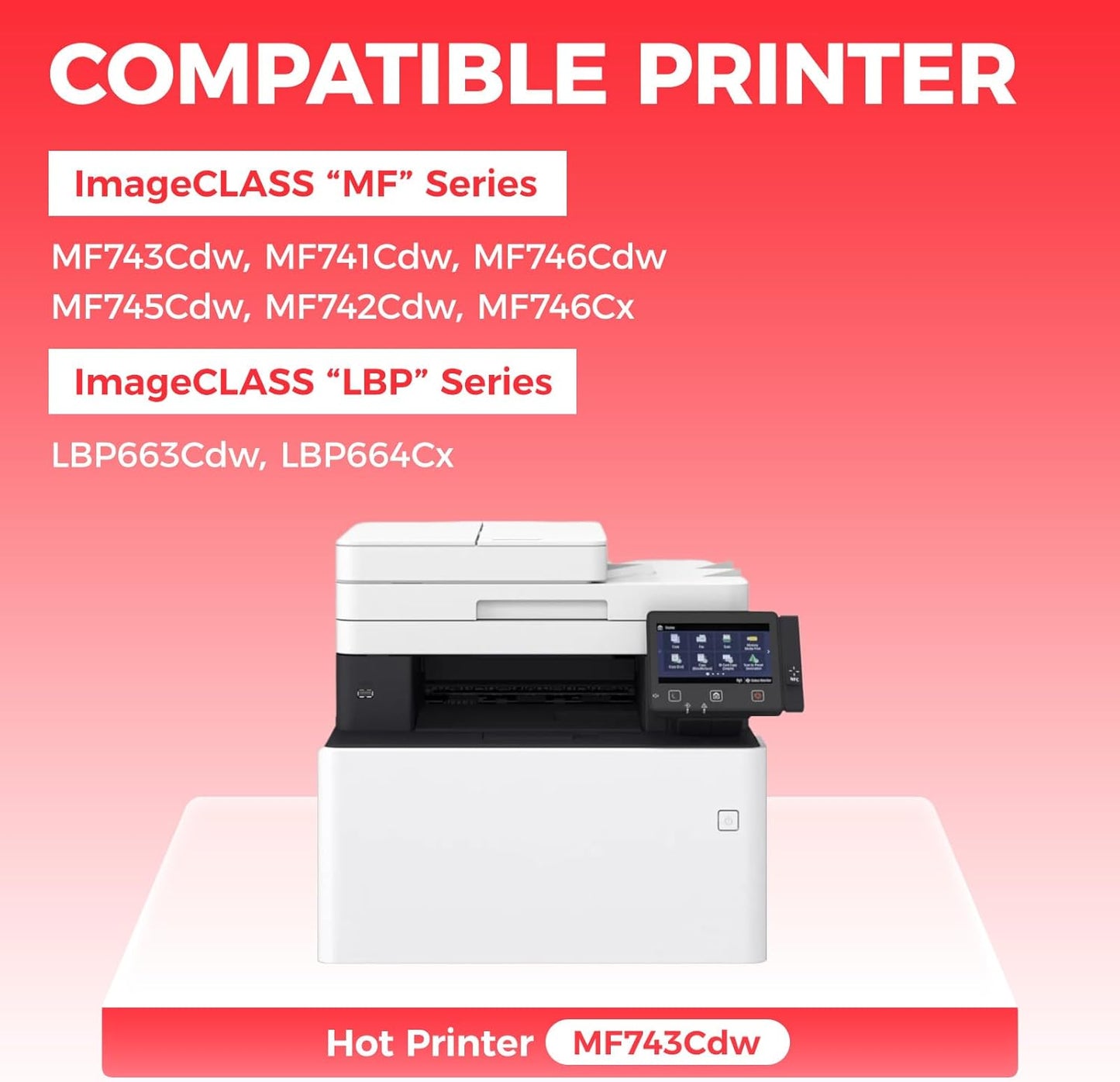 055 Toner Cartridge Set 4-Pack Compatible with Canon 055 CRG-055 055H Toner for Canon Color imageCLASS MF743Cdw MF741Cdw MF745Cdw MF746Cdw LBP664Cdw Printer Ink MF743 MF741 (Black Cyan Yellow Magenta)